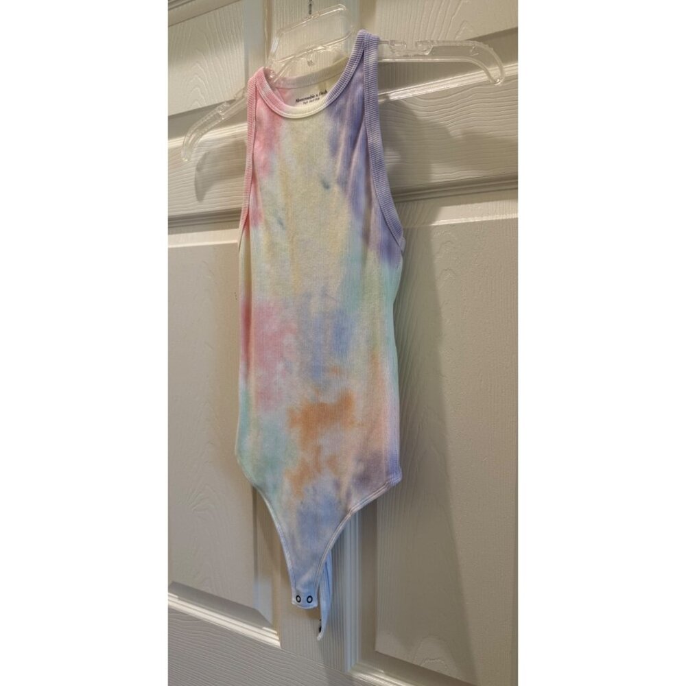Abercrombie & Fitch XS Soft Ribbed Tie-Dye Bodysuit With Snap Closure